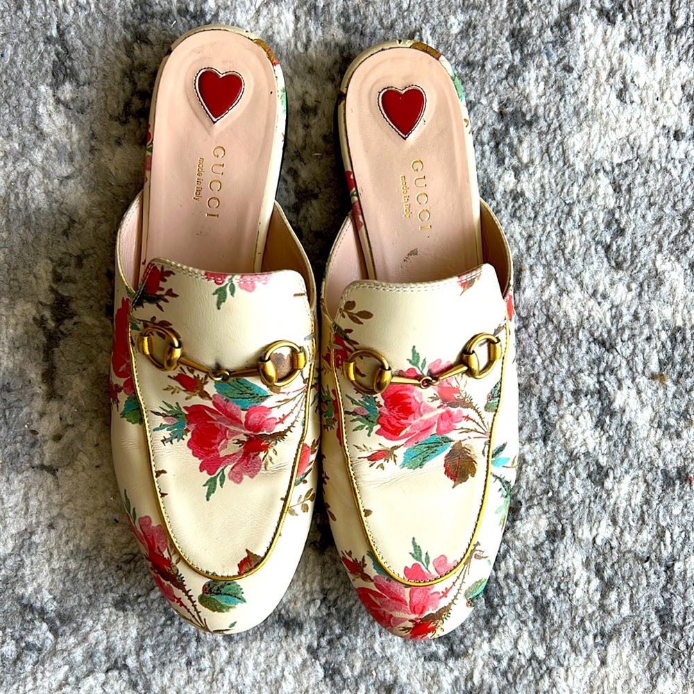 Gucci Princeton Loafers Floral Crème size 38